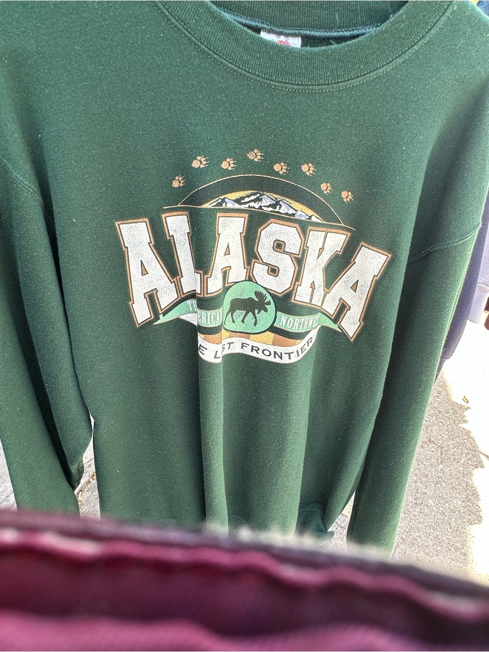 Alaska Graphic Crewneck Sweater - Dark Green lg
